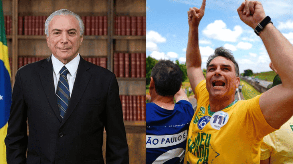 flávio bolsonaro recebe apoio de michel temer no segundo turno
