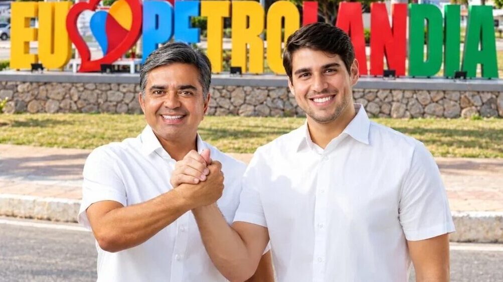 Prefeito Fabiano Marques e seu filho Bruno Marques.