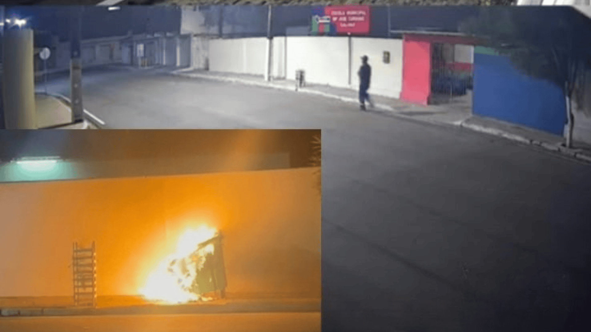 Homem incendeia contêiner de lixo em frente a escola municipal de Buíque
